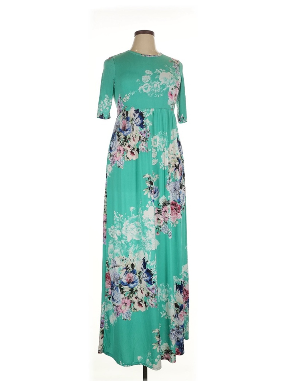 Bellamie Mint Green Floral Maxi Dress